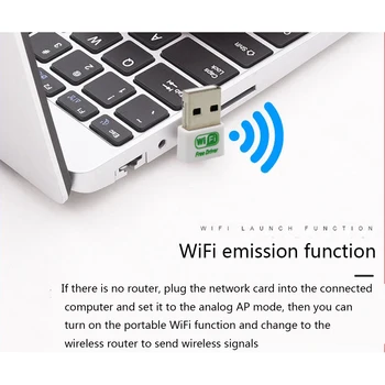 Mini 150Mbps Wi-Fi USB Adaptér Bezdrôtovej Sieťovej Karty Adaptéra Prenosný WiFi Dongle pre Desktop, Notebook, PC, Wi-Fi Prijímač