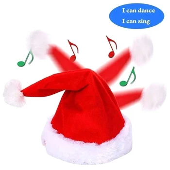 Vianočné Snapback Nastaviteľné Klobúk Zábavné Trasie Tanec Spev Santa Claus Spp Elektrické Hračky Xmas Party Prop Dekorácie