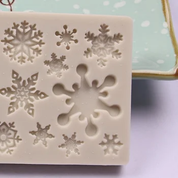 1PCS Snowflake Tvar Tortu Formy Silikónové Snehu Fondant Formy Cukru Plavidlá Tortu Nástroj Snehu Fondant Vianočné Zimné Dekor