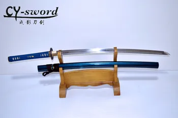 Ručné modrá tému, katana sword bambusu štýl tsubou