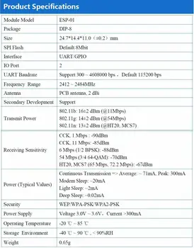 ESP-01 Bezdrôtový Vysielač Modul S Usb Esp8266 ESP01 Adaptér Pre Arduino Uno R3 Mega2560 Nano Raspberry Pi