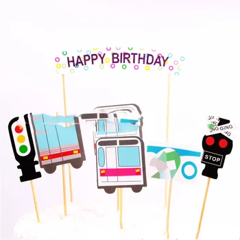 1set semafory Happy Birthday Cupcake Tortu Vňaťou Tortu Vlajky Baby Sprcha Narodeninovej Party Dekorácie, Party Dodávky