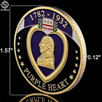 1782-1932 Suvenír Vojenskej Vysokej Kvality S U. Mincí, Zberateľských Purpurové Srdce Token Mince