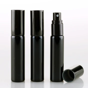 100ks 10 ML Prenosné Black UV Sklo Naplniteľné Parfum Fľašu S Hliníkovým Rozprašovač Prázdne Parfum Prípade DHL