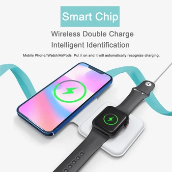 2 V 1 Magnetické Bezdrôtové Nabíjanie Pre Iphone Apple Hodinky Smartphony Skladacia Qi Bezdrôtovú Nabíjačku Mulitfunction Nabíjačka Telefónu