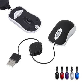 Zaťahovacie Mini 1200DPI Wired Mouse, USB, Optická Myš Ergonómia Office Hernej Myši Počítača Myši Pre PC, Notebook, Notebook