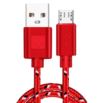 1m Pletená Micro USB Kábel Farba Dátový Kábel pre Android, IOS, Mobilné Telefónny Kábel, Kábel Reproduktora, Elektronický Produkt Dátový Kábel