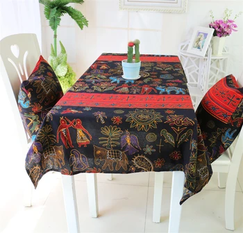 Bavlna & Bielizeň Tlač Textílie Tableclothes Pre Obdĺžnikové Stoly Národnej Štýl Slon Čaj Stôl Kryt Pre Reštaurácia Hotela