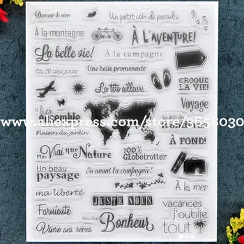 Francúzsky la belle vie primeranú rozum Zápisník DIY foto karty gumové pečiatky jasné, pečiatka transparentné pečiatka 14x18cm 8101583