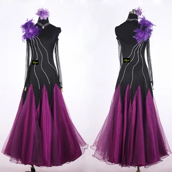 Tanečná sála súťaže tanečné kostýmy fialová troch-dimenzionální kvet dvojitého kyvadla vŕtačka pre ženy