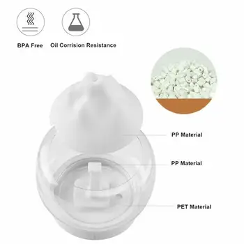 BPA Free Aróma Difuzér, 400 ML Moutain View Esenciálny Olej, Aróma terapia Diffusor S Teplou a Farebné LED Lampa Humidificador