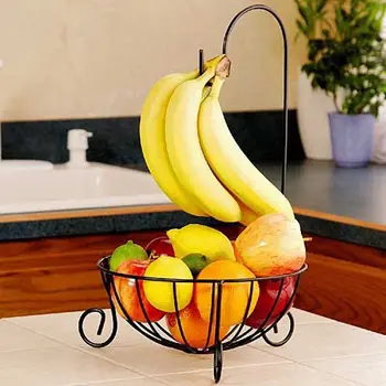 Praktický Stolový Kovové Ovocný Kôš Odnímateľný Banán Vešiak Skladovanie Držiteľa Háčik