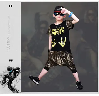 Chlapec Uli Tanec Pre Dievčatá Detí Jazz Dance Výkon Oblečenie Chlapec Moderného Tanca Dievčatá Hip-Hop hip-hop Hip Hop Kostýmy