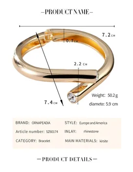 Anke Obchod 2020 Nové Dámske Náramok Náramok Módne Šperky Jednoduché Geometrické Drahokamu Zlato Náramok Príslušenstvo pre Ženy Darček