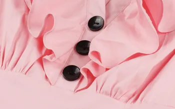 Jeseň A Leto Plus Veľkosť dámske jednofarebné Tričko Šaty V Krku bez Rukávov, Ružové a Modré Volánikmi Party Šaty Vestidos De Verano