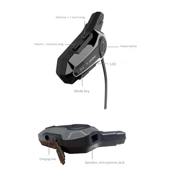 Motocykel Headset Bluetooth Interkom Prepojenie Vonkajšie Koni Headset Komunikácia s Redukciou Šumu Funkcie