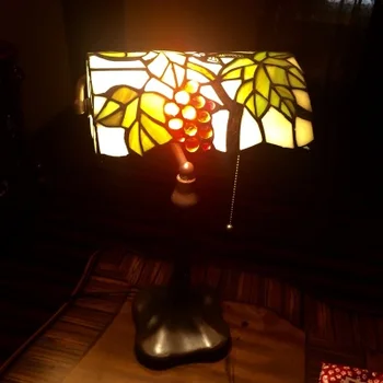 FUMAT vitráže stolná Lampa Hrozna Tienidlo Klasické Lampy Dekor Stručný Svietidiel Pre Obývacia Izba Lampa Nočný Stolík Svetlá