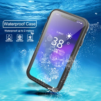 360 Úplné Pokrytie Ochranné puzdro Pre iPhone XS MAX X XR Podvodné Vody Dôkaz Transparentné, Jasné Coque Puzdro púzdra Pre iPhone