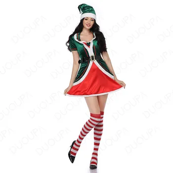 2020 Nový Rok Kostým Ženy Elf Kostým Vianočný Kostým, Oblek Pre Pani Santa Claus Helper Cosplay