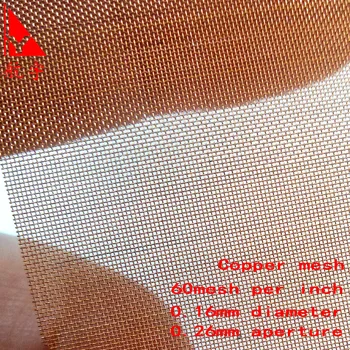 Meď oka tkané pletivo 60 otvormi na palec, 0.26 mm, clona medi oka na obrazovke/filter/dekorácie/štít/anti-static