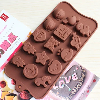 15 Otvory Roztomilý Kreslený Tvar Silikónové Pečiva Pohár Formy Čokoláda Jelly Cupcake Ice Mydlo Formy