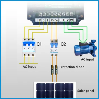 220V 2,2 KW VFD Vysoký Výkon Fotovoltaické Solárne Čerpadlo Invertor AC Triple (3) Fáza Výstup
