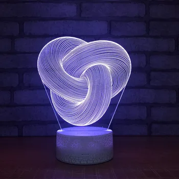 3D Abstraktné LED Nočné Svetlo 7 Farieb Zmeniť Nočný Stolík Lampa na Výzdobu Osvetlenie Pre Deti Najlepší Darček