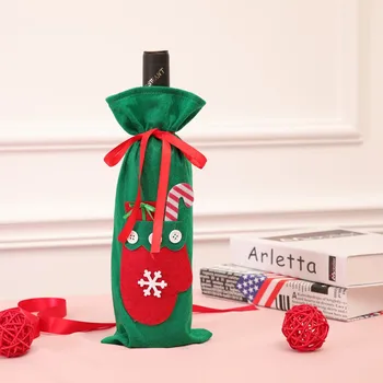1pc Fľaša Vína Zahŕňa Taška Bielizeň Vianočné Ozdoby Pre 2021 Nový Rok Doma Tabuľka Dekor Vianoce Navidad Noel Dary