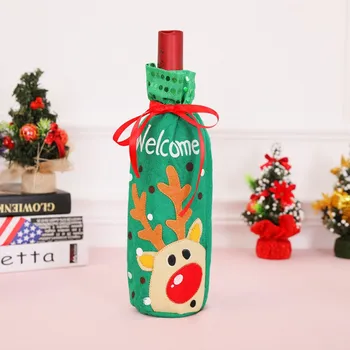 1pc Fľaša Vína Zahŕňa Taška Bielizeň Vianočné Ozdoby Pre 2021 Nový Rok Doma Tabuľka Dekor Vianoce Navidad Noel Dary