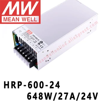 Znamená Dobre HRP-600-24 meanwell 24V/27A/648W DC Jeden Výstup s PFC Funkcia Prepínanie Napájania on-line obchod