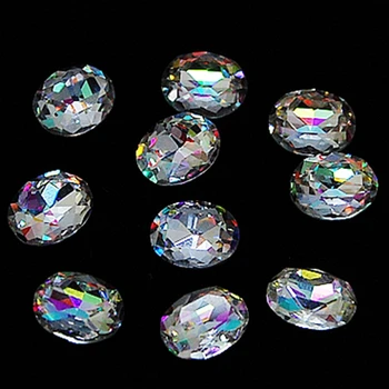5 ks ostré dna jasný lesk drahokamu pre 3d nail art, ozdoby nechty príslušenstvo šperky crystal gem oválne