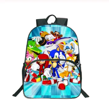 Sonic Batoh Módne Populárnej Vzor Notebook Batoh Deti Chlapci Dievčatá Školské Tašky Teens Aktovka