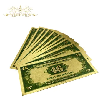 2021 je Nový Typ Amerike Biden Bankoviek 46 Dolárových Bankoviek v 24k Zlatom Falošné Peniaze Ako Obchodné Darček