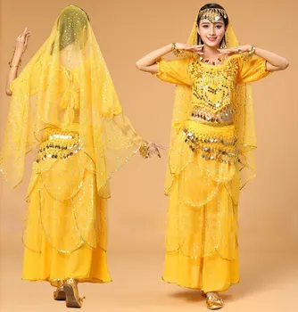 4pcs Ženy, Brušný Tanec Kostým Fáze Výkonu Brušného Tanca Oblečenie Bellydance Kostým Fáze & Tanečné oblečenie pre Ženy