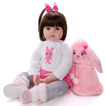 Dievčatá bábiky hračky 48 cm 3/4 mini mäkké Silikónové reborn bábiky prirodzeným zobrazením simulácie dieťa hnedé alebo modré oči princezná darčeky pre Deti