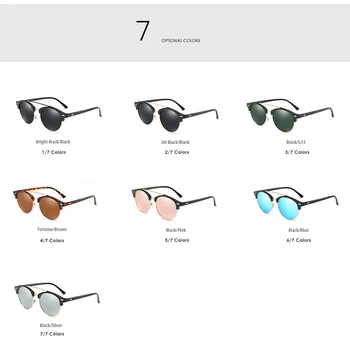 Pánske Polarizované slnečné Okuliare Módne Retro Vintage Značky Dizajnér Slnečné okuliare pre Dámske Modré Povlak Objektív Dvojitý Most Okuliare