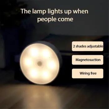 LED Senzor Pohybu, Nočné Svetlo USB Nabíjateľné Spálňa Nástenné Svietidlo Schody Inteligentné Telo Svetelný Senzor Lampa Ночники