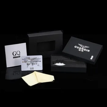 Nové GUANQIN Black Watch Človek Luxus, Automatické Mechanické náramkové hodinky 9,5 mm Hrúbka Muž Hodiny s Nástrojom Podpory Drop Shipping