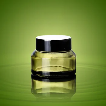 5 ks 15 g/30g/50g Prázdne Zelená Sklenených Fľašiach make-up Jar Hrniec Cestovné Krém na Tvár Krém Ampulky Amber Kozmetické Kontajnerov