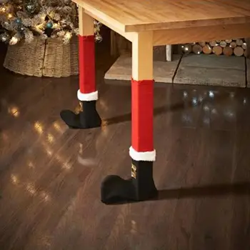 4PCS Vianočné Stoličky, Stolové Nohy Nohy Ponožky Zabránilo Poškriabaniu Dekorácie, Darčeky