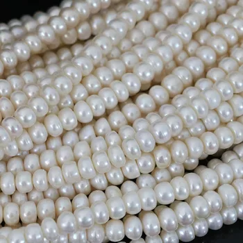 9-10 mm biele prírodné sladkovodné perly abacus guľôčky najvyššej kvality 14