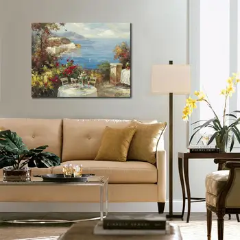 Ručné Krajiny umelecké Plátno Tablo Stredomoria olejomaľba na obývacia izba dekor