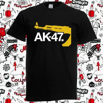 Vysoko Kvalitné Tričko Novej AK-47, Strelné zbrane, Zbraň Logo pánske Čierne Tričko Veľkosť S až 3XL Krátke Sleeve Tee tričko