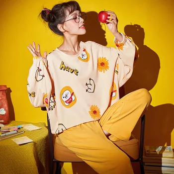 2020 Jeseň Winte Ženy Dlhý rukáv pijama pre mužov spánku oblečenie bežné nightie sleepwear pyžamá vyhovovali jeseň Pár pyžamá