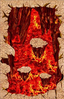 Podlahy tapety 3D Sopečné magma dlaždice obrázok