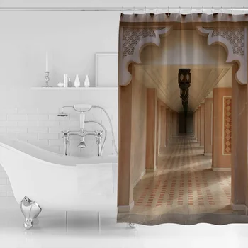 Interiér Chodby Budovy, Kúpeľňa so sprchovým Kútom Záclony Kúpeľňa Dekor s Háčikmi Nepremokavé