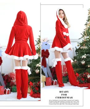 3 Ks Sexy Kostýmy Santa Vianočné Šaty Cosplay Pre Ženy Maškarný Kostým Pre Dospelých Santa Doložka Vianoce Topy Oblek S Kapucňou