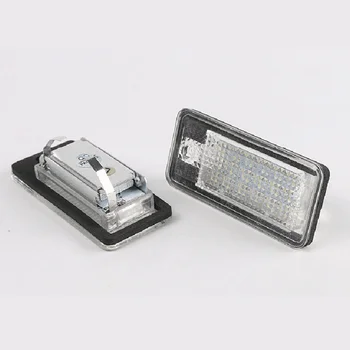 2x 18 LED Licenčné Číslo Doska Svetlo Lampy Pre Audi A3, S3 A4 S4 A6 C6 A8 S8 Q7 LED Svetlo Auto špz Dome Light, Biele
