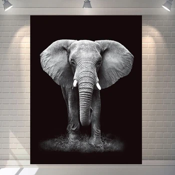 Slon gobelín spálňa decor stenu deka black stene visí koberec zvierat lev nástenná maľba