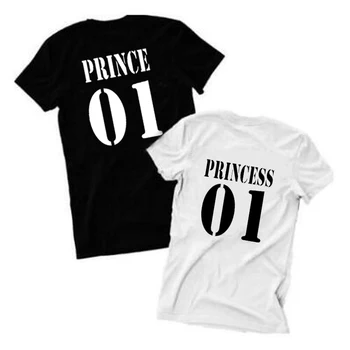 2018 Pár, Princ 01 Tričko Princess 01 List Vytlačiť T-Shirt Ženy Muži Lumbálna Módne Tričko Bežné Pár Tričko Pre Milovníka